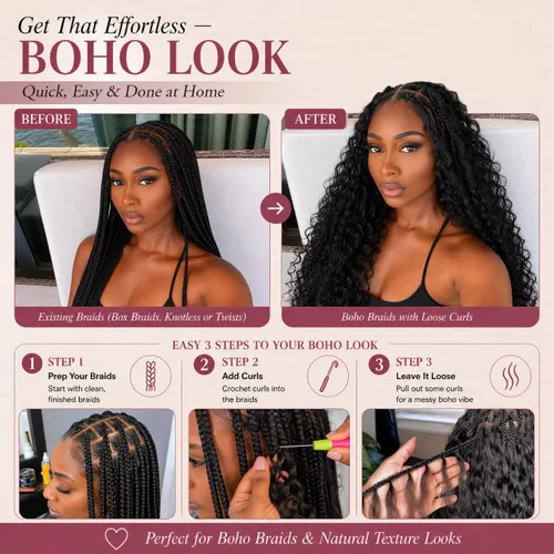 Miniatura 7 de Pelo rizado birmano de ganchillo rizado de plumas de ganchillo cabello humano negro natural negro 14 pulgadas