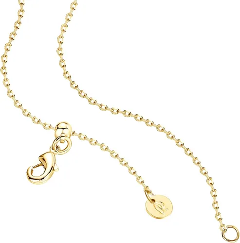 Miniatura 3 de PAVOI - Collar de corazón pequeño chapado en oro de 14quilates, delicada gargantilla de corazón con letra personalizable para mujer, ajustable