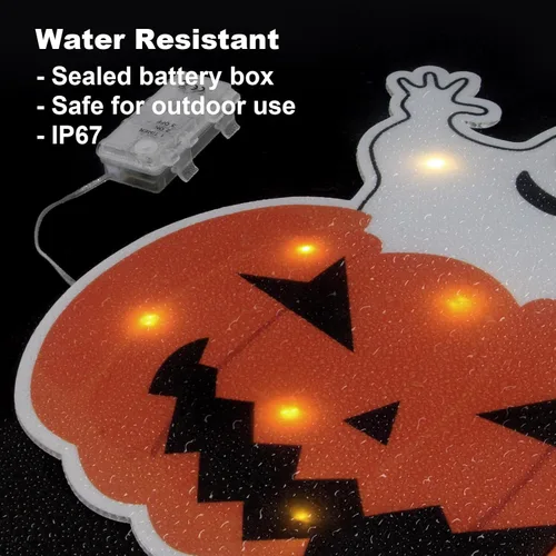 Miniatura 5 de Letreros iluminados para patio, accesorios de Halloween, estacas de patio, calabaza, fantasma, letrero de patio con estacas para decoraciones
