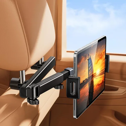 Miniatura 7 de Soporte para reposacabezas de coche, soporte para asiento trasero para iPad de 4.7 a 12.9 pulgadas Adjustable Extension Arm & 360° Rotating Clamp