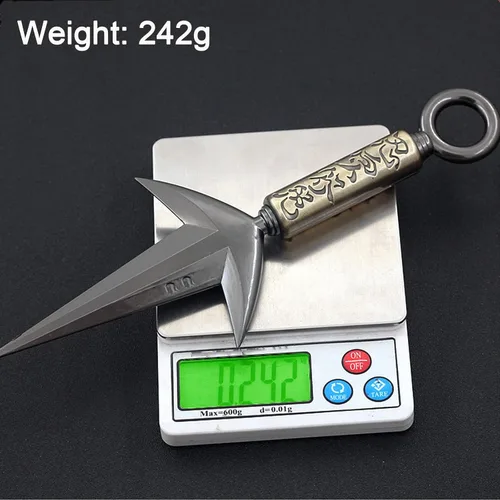 Miniatura 5 de FAYAIALO 9 pulgadas Minato Kunai Uzumaki Kakashi Namikaze kunai Metal Ninja Cosplay Modelo Llavero Colección