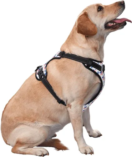 Miniatura 6 de 250th Patriotic Stars Flag Reflective Dog Harness No Pull Soft Vest Harness for Small Medium Large Dog Puppy Pets (Small Size)