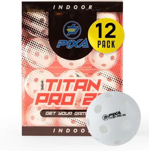 Miniatura 21 de PIXA Titan Pro 26 Pickleball para interiores, aprobado por USAPA, bolas de pickleball duraderas para interiores, rebote constante, vuelo suave, Rojo