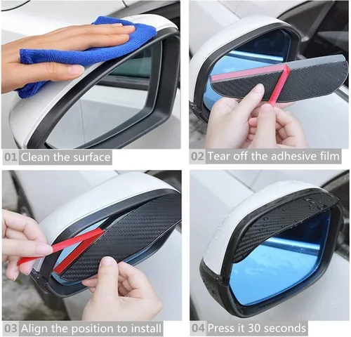 Miniatura 7 de Cubierta de lluvia para espejo retrovisor de coche para Nissan Navara NP300 ST 2017-2023 Espejo retrovisor de coche Cubierta protectora de cejas