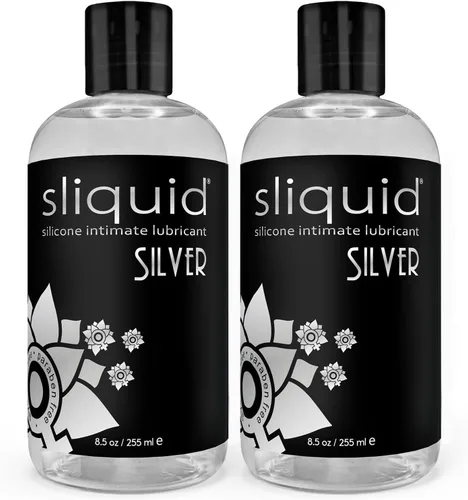 Sliquid Silver - Lubricante íntimo – Lubricante de silicona para mujeres/hombres/parejas, lubricante hipoalergénico, lubricante de silicona,