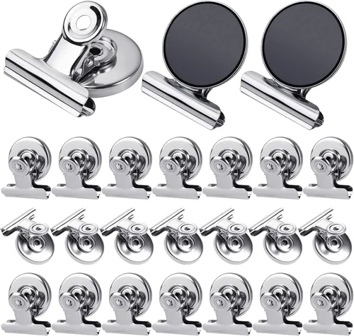 Miniatura 13 de Paquete de 8 imanes para refrigerador, clips magnéticos para refrigerador, clips magnéticos resistentes, perfectos para refrigerador, pizarra, Dorado