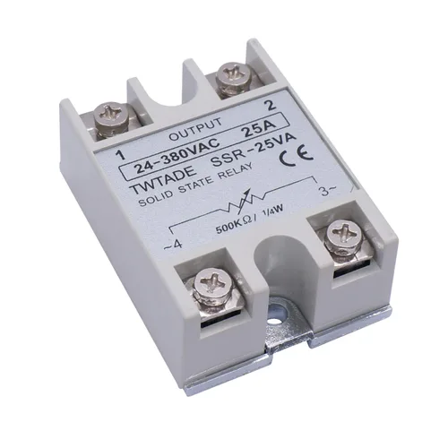 Miniatura 3 de TWTADE SSR-25VA 500K ohm 1/4W a 380VAC 25A Relé de estado sólido monofásico Regulador de voltaje de resistencia autorizado+disipador