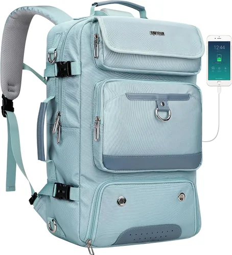 Miniatura 11 de PIJUSHI Mochila de viaje de mano para mujeres y hombres, bolsa de lona convertible, mochila de equipaje grande, para laptop de 16 pulgadas