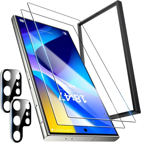 Miniatura 8 de LK 3 Pack para Protector de Pantalla Samsung Galaxy S23 Ultra [No es de Vidrio] [Soporte Desbloqueo por Huella Dactilar] Protector de Pantalla