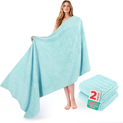 Miniatura 65 de American Soft Linen Toallas de baño jumbo grandes de 35 x 70 pulgadas, 600 GSM, 100% algodón, sábanas de baño turcas, toallas de baño de lujo
