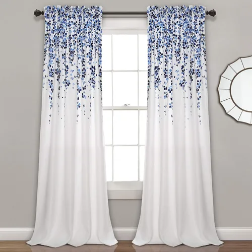 Miniatura 21 de Lush Decor Cenefa para ventana con filtro de luz, colección Weeping Flower, juego de cortinas, un par, 52" de ancho x 95" de largo + 2" de cabecera