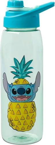 Silver Buffalo Disney Lilo and Stitch Pineapple Pop Up Peek-A-Boo - Botella de agua con tapa de rosca, 28 onzas Piña Peek-A-Boo de Lilo y Stitch