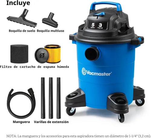 Miniatura 2 de Vacmaster Aspiradora húmeda/seca de 5 galones* 3 HP de potencia máxima – VOC507PF 0101