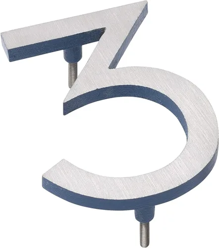 Miniatura 5 de Montague Metal Products MHN-04-F-SB2-7 Números de casa de dirección flotantes modernos de aluminio cepillado sólido, 4 pulgadas, níquel satinado