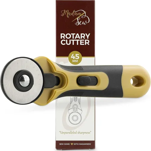 Miniatura 10 de Madam Sew Cortador rotativo de 1.102 in para tela Herramienta de corte de tela de precisión con hoja de acero de tungsteno y protector