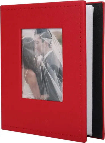 Miniatura 67 de Álbum de Fotos 4x6 para 300 Fotos Cubierta de Cuero PU Página Interior Negra para Álbumes de Boda Libro de Fotos Familiar Bebé Aniversario Bolsillo