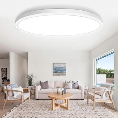 Miniatura 32 de Lámpara LED de techo de montaje al ras, equivalente a 100W, lámpara de techo empotrada moderna para cocina 5000K luz blanca diurna 15W 1200Lm 7