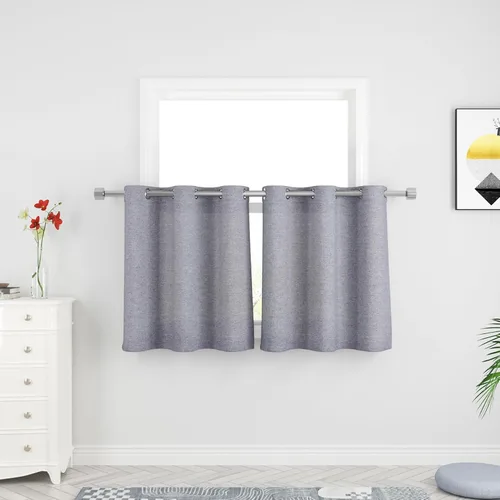 Miniatura 12 de UPOPO Cortinas de niveles de cocina negras de privacidad de lino texturizado de 24 pulgadas de largo, cortinas de café sobre el fregadero, cortinas