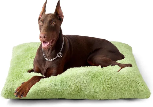 Miniatura 17 de EHEYCIGA Cama Esponjosa para Jaula de Perros Grandes, Almohadilla de Jaula de Piel Sintética Afelpada, Cama Calmante Anti-Ansiedad para Perros Negro