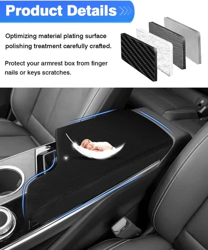 Miniatura 4 de Autorder Funda de consola central para Hyundai Tucson 2016-2019 2020 2021, accesorios de fibra de carbono, funda impermeable antiarañazos