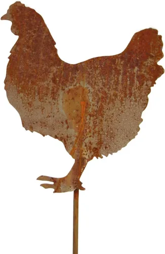 Miniatura 32 de Cartel de metal de cruce de pollo, 12.0 in de alto (amarillo oscuro, cruzado)