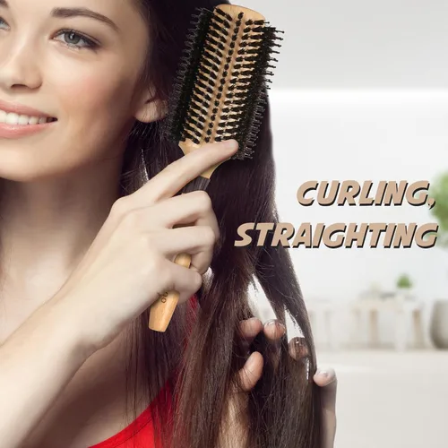 Miniatura 3 de BRUSHZOO - Cepillo redondo para soplar, cerdas de jabalí, cepillo redondo para mujeres y hombres, estilo añade brillo y volumen (2.2 pulgadas)