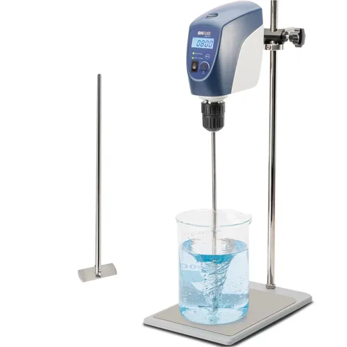 ONiLAB Agitador Eléctrico Superior, Mezclador Agitador Superior Digital LCD con Varilla de Agitación y Soporte, Potente 20L, 10000 mPas, 50~2200RPM