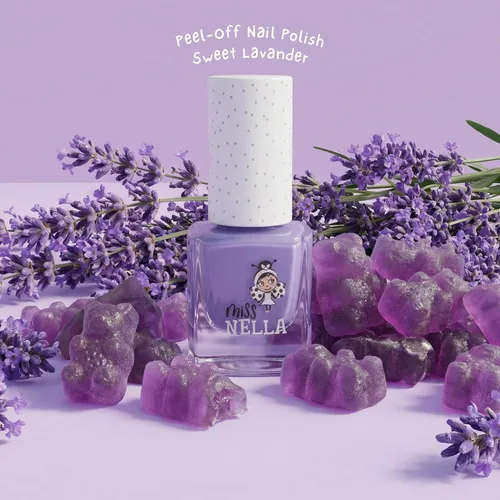 Miniatura 2 de MISS NELLA Sweet Lavender - Esmalte de uñas morado con purpurina especial seguro para niños, fórmula no tóxica y sin olor para niños y niños