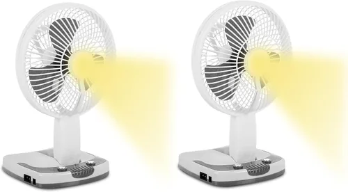 Miniatura 9 de Technical Pro Adventure Series - Ventilador recargable de escritorio/pared con lámpara de trabajo LED, ventilador ajustable y portátil