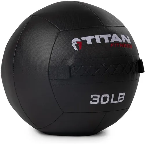 Miniatura 10 de Titan Fitness LB Soft Shell - Bola de pared medicinal con laminado de policompuesto y textura cruzada, agarre antideslizante para lanzar, fuerza