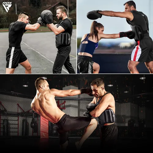 Miniatura 5 de RDX - Protector corporal reversible para boxeo, protector de pecho para kickboxing, MMA, Muay Thai, para entrenamiento de combate y golpes pesados
