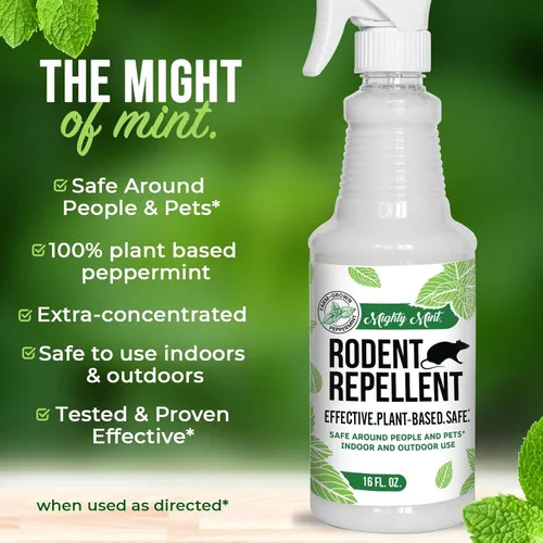 Miniatura 7 de Repelente de roedores con aceite de menta de Mighty Mint – Spray repelente natural para interiores y exteriores contra ratones y ratas – Fórmula