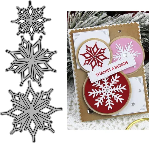 Miniatura 11 de DzIxY Hermosos troqueles de corte de metal con estrellas de árbol de Navidad para hacer tarjetas, juegos de troqueles de papel para grabar, álbum