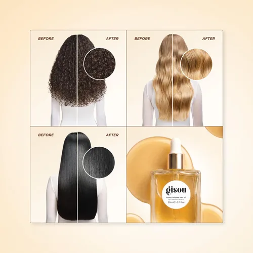 Miniatura 4 de Gisou Aceite para Cabello Infundido con Miel Mini - Tratamiento Hidratante y Control del Encresparse con Miel de Mirsalehi, Añade Brillo