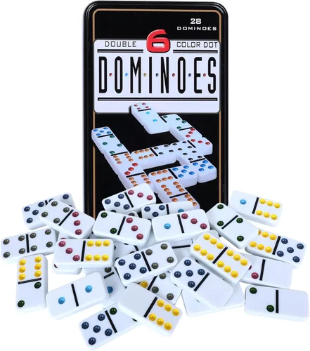 Miniatura 12 de Juego de Dominó de Madera Doble 6 de Offelec - 28 fichas de dominó negro para niños, adultos y juegos familiares Ideal para 2-4 jugadores 1