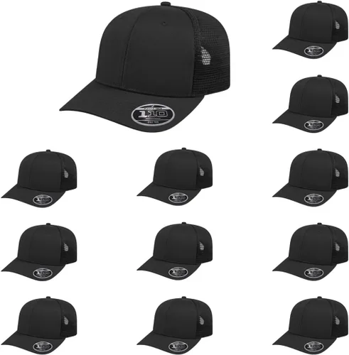 Miniatura 90 de Cap America i8502 Flexfit 110 Premium - Gorra de camionero de perfil medio con 6 paneles de malla trasera con protección UV y cierre ajustable Azul