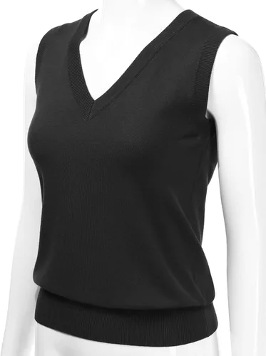 Miniatura 2 de EIMIN Suéter elástico sin mangas con cuello en V para mujer (S-3X), Esw011_babypink