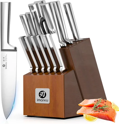 Miniatura 20 de imarku Cuchillo de Brisket, Cuchillo de Trinchar y Cortar Ultra Afilado de 12 Pulgadas para Brisket, BBQ, Pavo, Jamón, Costillas y Carne Asada, Hoja