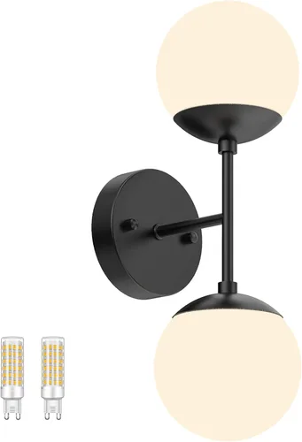 Miniatura 11 de Tipace Aplique de pared dorado 1 luz, aplique de pared globo moderno de mediados de siglo, lámpara de pared dorada para restaurante, sala de estar