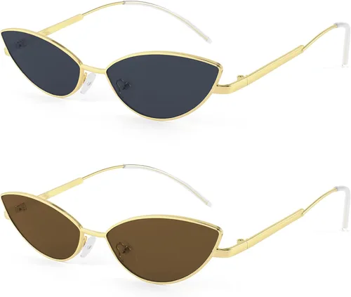 Miniatura 69 de FEISEDY Gafas de sol de diseñador de moda Retro pequeños pétalos forma arco templo diseño B2298