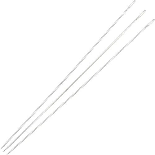 Miniatura 15 de uxcell 25 agujas de abalorios finas, finas, largas, rectas, para bordar, de acero inoxidable, 2.83 pulgadas