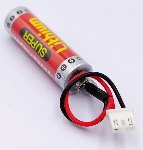 Miniatura 4 de 2 piezas ER6C AA 3.6V 1800mAh PLC batería con enchufe para Mitsubishi FX F2-40BL PLC batería