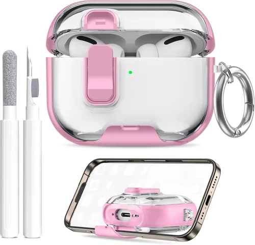 Miniatura 20 de Funda compatible con Airpods Pro 3 (2025) con soporte para teléfono y kit de limpieza, bonito clip de silicona suave para Apple AirPods Pro de 3ª