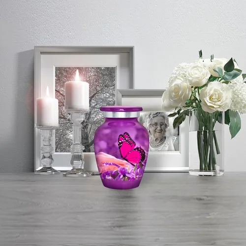 Miniatura 6 de Trupoint Memorials Urnas pequeñas para recuerdo de cenizas humanas, mini urna de cremación decorativa para hombres y mujeres adultos, juego de 4