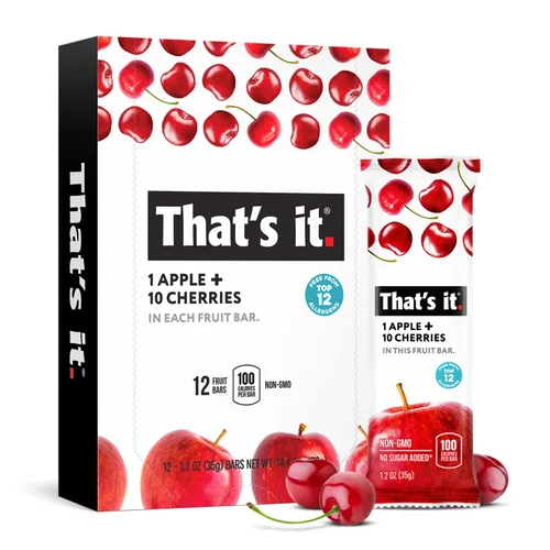 Miniatura 9 de That's it - Barra de fruta real 100% natural de manzana + plátano, el mejor aperitivo vegano con alto contenido de fibra, sin gluten, paleo