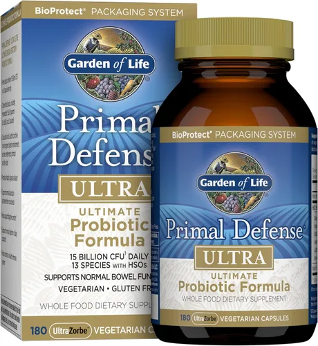 Miniatura 8 de Garden of Life, alimento saludable probiótico, suplemento. Defensa primera, HSO probiótico fórmula suplementos dietéticos, 216 cápsulas