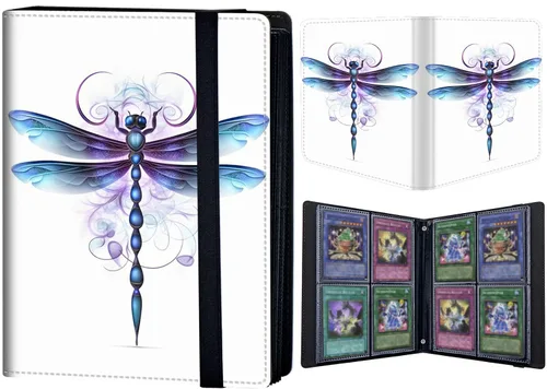 Miniatura 31 de Carpeta de tarjetas coleccionables de 4 bolsillos para 400 tarjetas, libro con banda elástica que se adapta a la mayoría de tarjetas de tamaño Flor