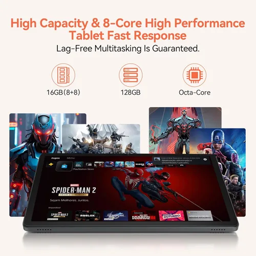 Miniatura 10 de Tableta Android 15 de 11 pulgadas con procesador Octa Core 16 GB RAM 128 GB ROM 1TB Expandir tableta con batería de 7000 mAh, cámara de 21 MP