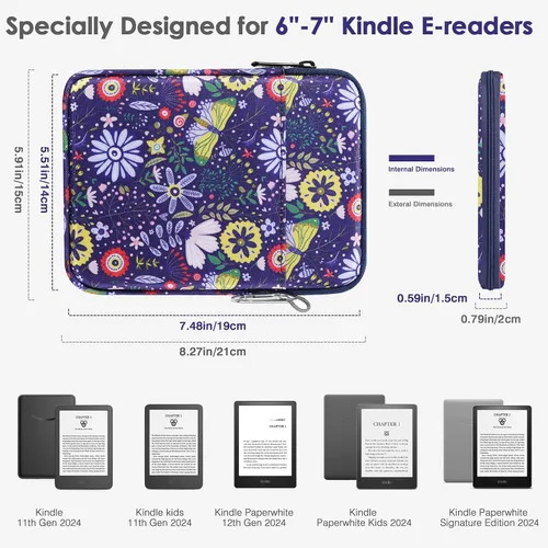 Miniatura 2 de MoKo Funda para Kindle de 6 a 7 pulgadas, funda protectora de nailon compatible con Kindle Paperwhite 2021, Fire 7 2022, totalmente nuevo
