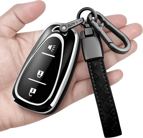 Funda para llavero Chevrolet con llavero de protección completa suave, carcasa de llave compatible con Chevy Equinox Malibu Spark Cruze Traverse